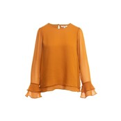 Nia Sheer Ruffle Blouse