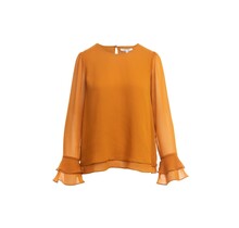 Nia Sheer Ruffle Blouse