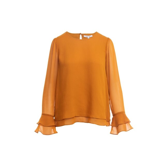 Nia Sheer Ruffle Blouse