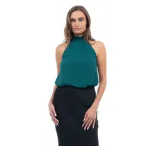Nidia Smocked Halter Neck Top