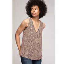 Nera Bean Print Sleeveless Top