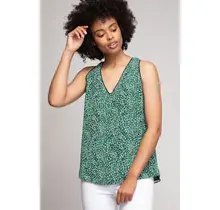 Nera Bean Print Sleeveless Top