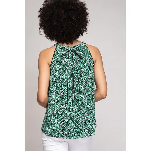 Nera Bean Print Sleeveless Top
