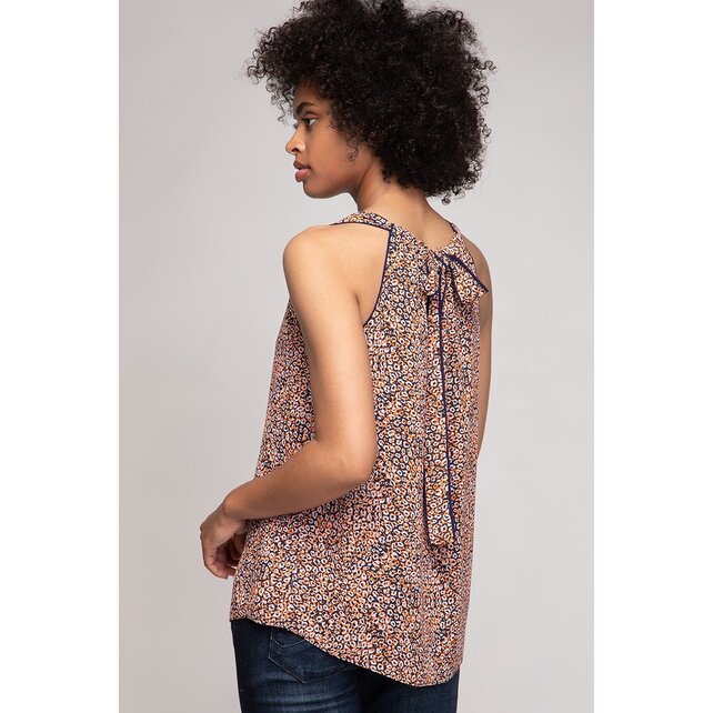 Nera Bean Print Sleeveless Top