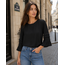 Nyala Ruffle Accent Blouse - Black