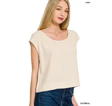 James Linen Sleeveless Top