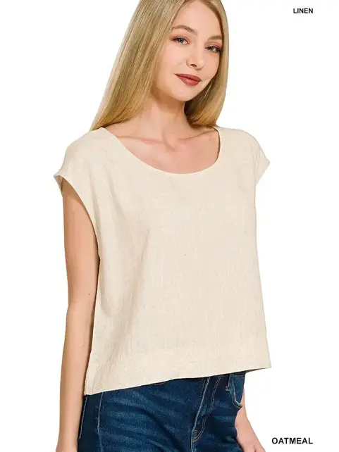James Linen Sleeveless Top