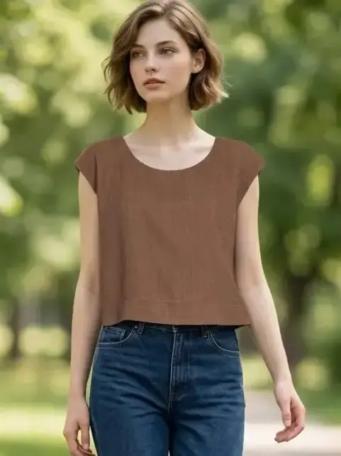 James Linen Sleeveless Top