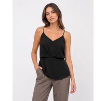 Nahilla Woven Cami - Black