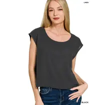 James Linen Sleeveless Top