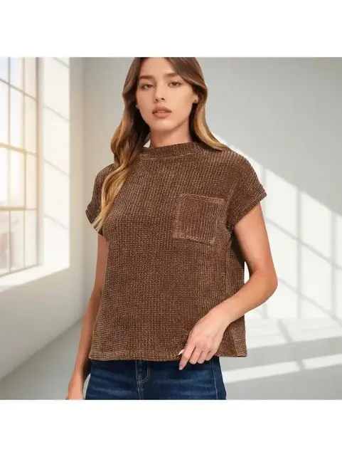 Jaleo Chenille Waffle Sweater