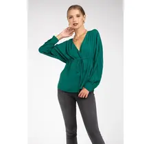Nellia Raglan Sleeve Blouse - Forest Green