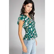 Nama Ruffle Sleeve Blouse - Green