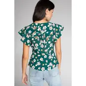 Nama Ruffle Sleeve Blouse - Green