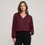 Neena Long Sleeve Drawstring Blouse - Mahogany