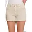 Washed Fray Hem Cotton Denim Shorts