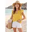 Tinna Ruffle Sleeve Spring Print Top - Yellow