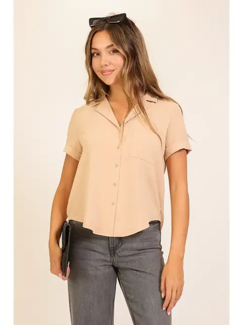 Brooklyn Button Down Shirt - Taupe