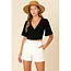 Serena  Flutter Sleeve Airflow Top - Black