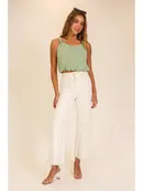 Torrance Flowy Cropped Tank Top - Sage