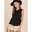 Tia Sleeveless Airflow Peplum Top - Black