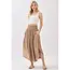 Smocked Waist Flowy Skirt - Taupe