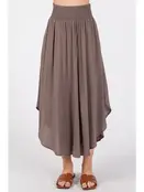 Smocked Waist Flowy Skirt - Walnut Grey