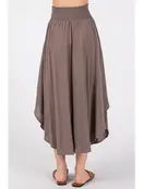 Smocked Waist Flowy Skirt - Walnut Grey