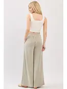 Modal Jersey Wide Leg Pants - Moss Green