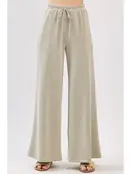 Modal Jersey Wide Leg Pants - Moss Green
