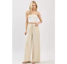 Modal Jersey Wide Leg Pants - Stone