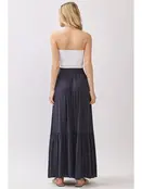 Ruffled Tiered Maxi Skirt - Midnight Blue