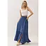 Ruffled Tiered Maxi Skirt - Denim Blue