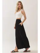Ruffled Tiered Maxi Skirt - Black