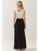 Ruffled Tiered Maxi Skirt - Black