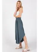 Smocked Waist Flowy Skirt - DK Slate
