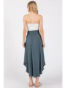 Smocked Waist Flowy Skirt - DK Slate