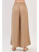 Waist Smocked Wide Leg Pants - New Taupe