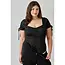 Plus Size Ruched Sweetheart Neck Bodysuit - Black