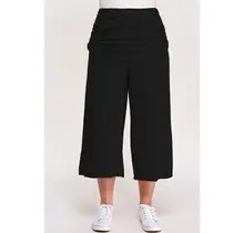 Plus Size Cropped Wide Leg Pant - Black