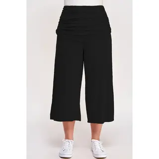 Plus Size Cropped Wide Leg Pant - Black