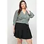 Plus Size Top Floral Print Smocked - Green