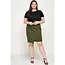 Plus Size Asymmetrical Pencil Skirt - Green