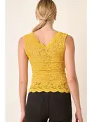 Minalla Lace Tank Top - Mustard Yellow