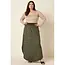 Plus Leopard Print Maxi Skirt - Olive