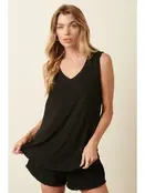 Bamboo V Neck Sleeveless Top