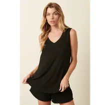 Bamboo V Neck Sleeveless Top