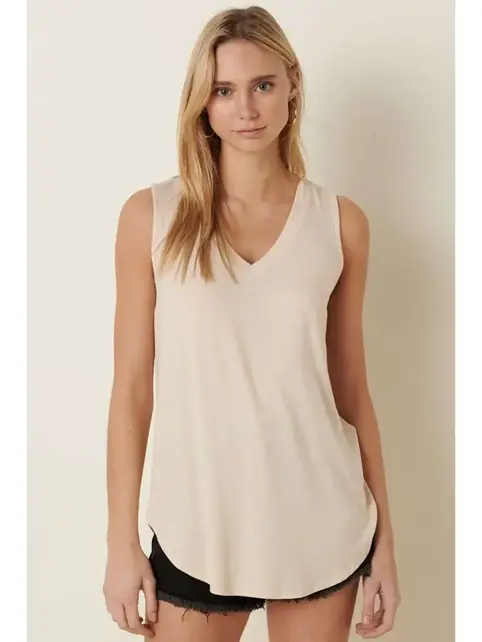 Bamboo V Neck Sleeveless Top