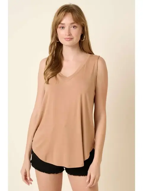 Bamboo V Neck Sleeveless Top