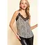 Animal Print Spaghetti Strap Lace Top - Sand